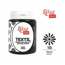 Краска акриловая для ткани ROSA TALENT 80 мл Черная 18